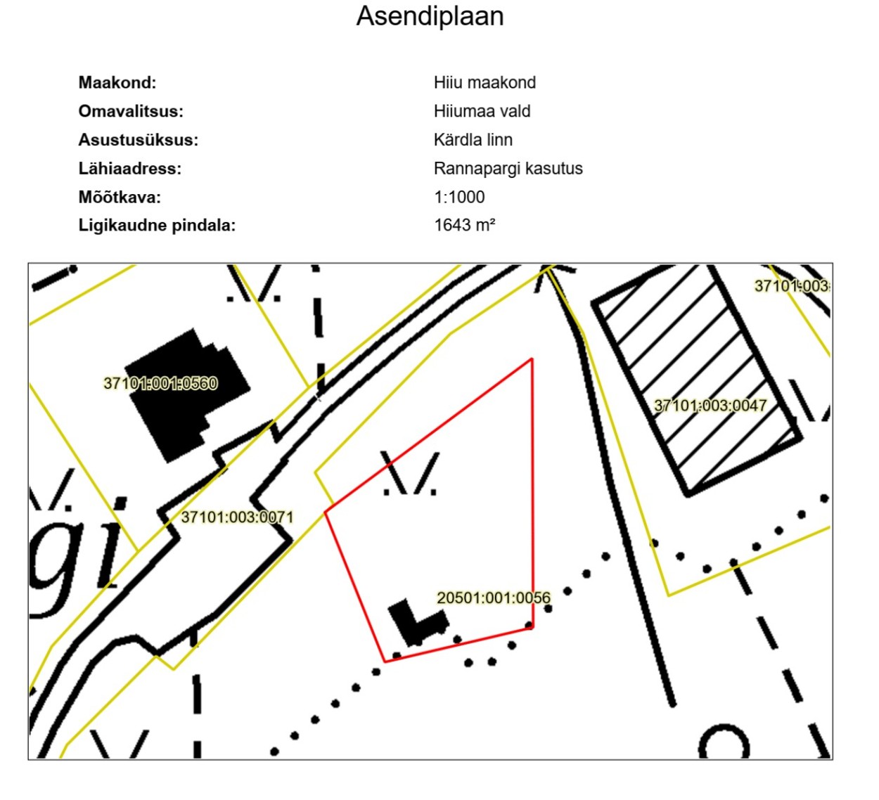Rannapargi asendiplaan